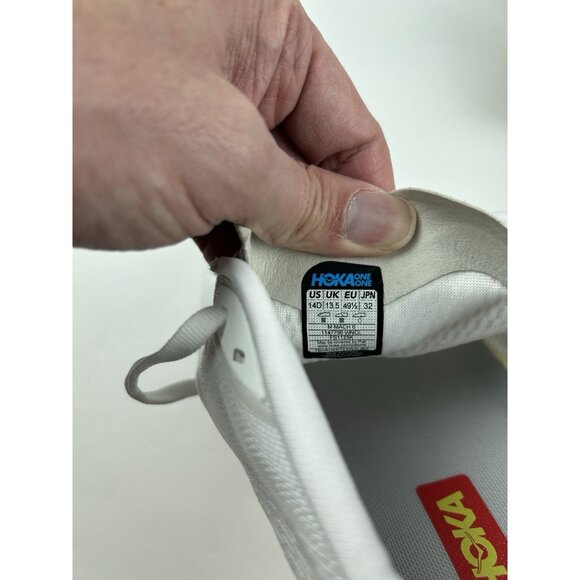 Hoka One One Mach 6 Running Shoes Size 14 D White Yellow 1147790 / WNCL - Picture 12 of 12